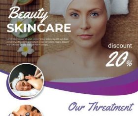 Beauty skincare flyer vector