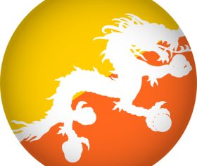 Bhutan flags icon vector