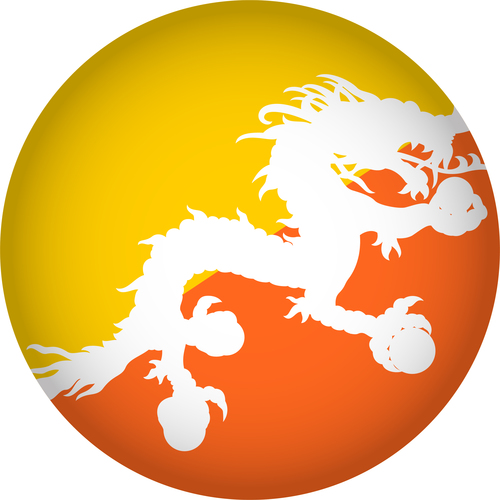 Bhutan flags icon vector