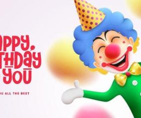 Birthday clown character vector