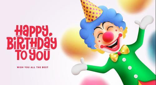 Birthday clown character vector