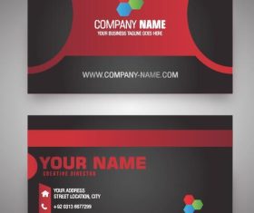 Black red business cards vector