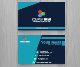 Blue and black business card vector