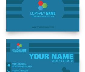 Blue background business card vector