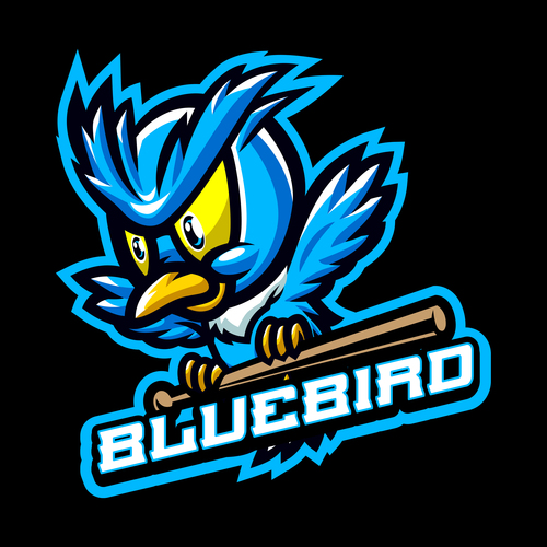 Blue bird sports icon vector