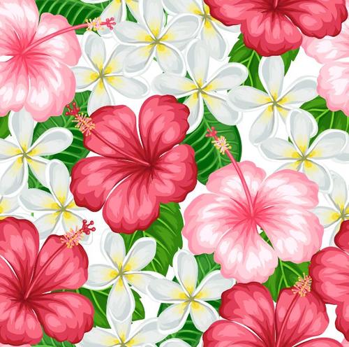 Bright flowers watercolor painting vector