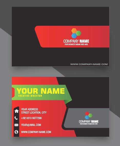 Business card template vector free download