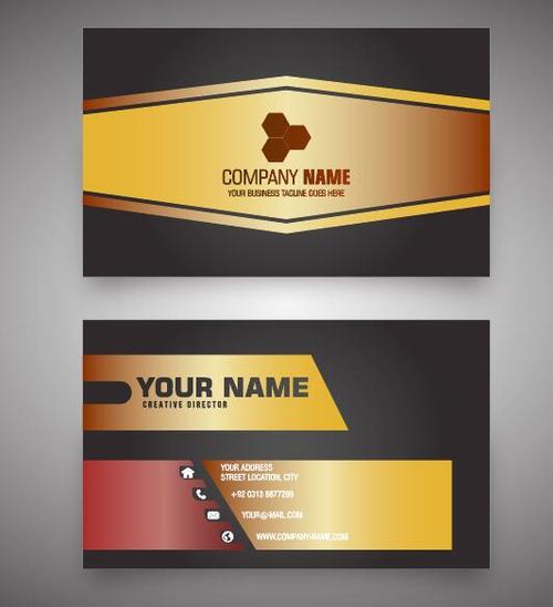 Business card with golden background vector