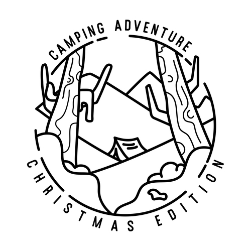 Camp adventure design for cricut vector