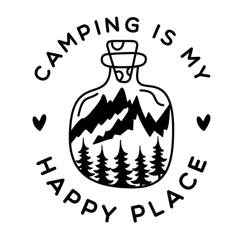 Camp is my happy place background vector