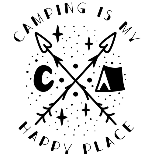 Camp is my happy place vector
