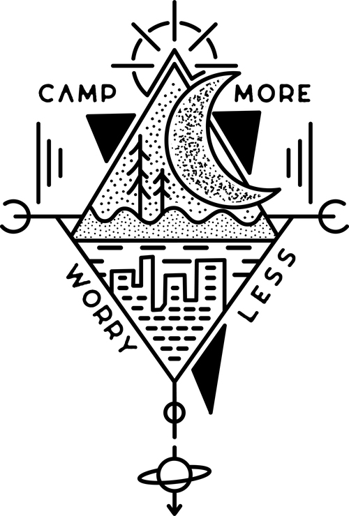 Camp more worry less background vector