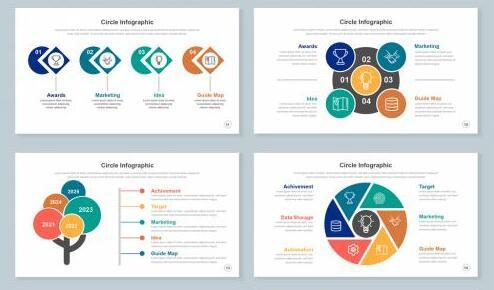 Circle infographic layout presentation template vector