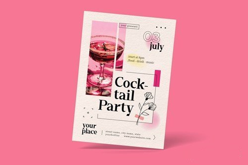 Cocktail party flyer vector