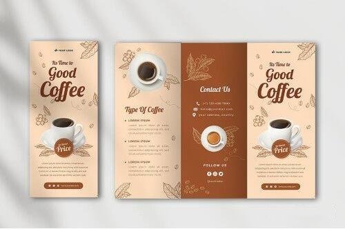 Coffee shop brochure template vector