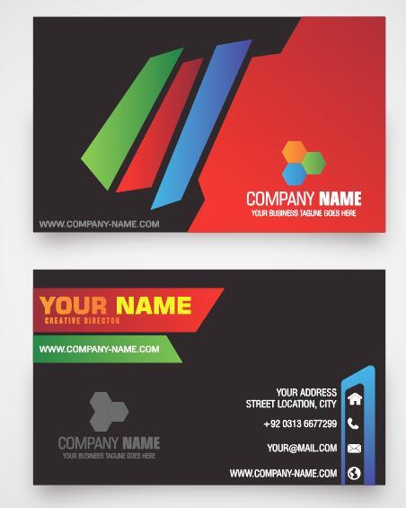 Color business card template vector