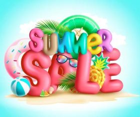 Colored summer sale font vector