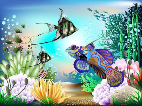 Colorful fish vectors in the underwater world