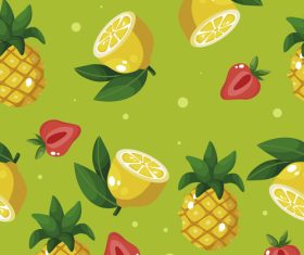 Colorful summer fruits seamless pattern vector