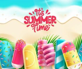 Cool summer time cartoon vector