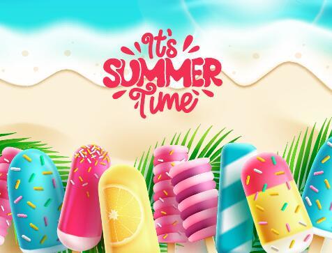 Cool summer time cartoon vector