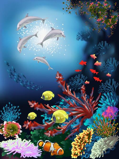 Coral and fish vector