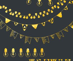Decorative flags and lights vector