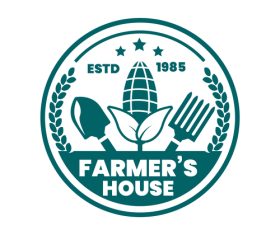 Farmer badge sticker vector