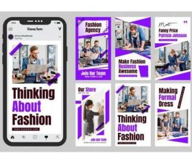 Fashion business story set vector