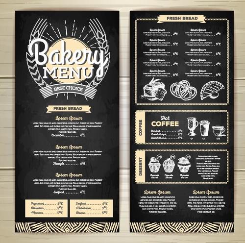 Fresh bread bakery menu vector free download