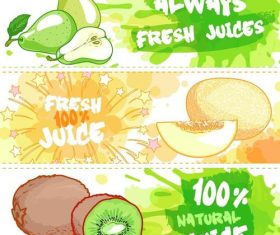 Fresh juices ad banner vector