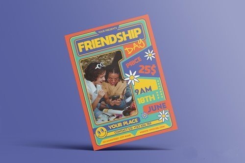 Friendship day flyer vector