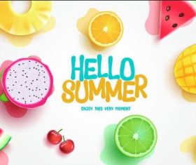 Fruit background summer card vector
