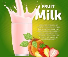 Fruit milk ad vector