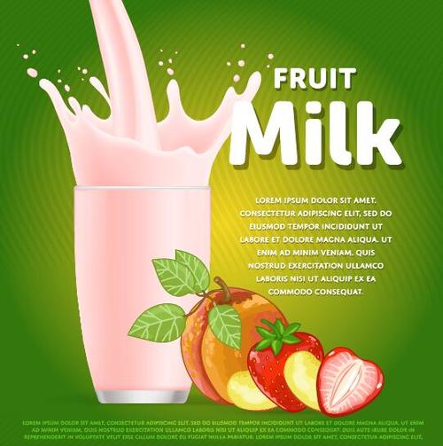Fruit milk ad vector