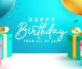 Gift Birthday cake background birthday card vector