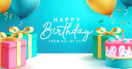 Gift Birthday cake background birthday card vector
