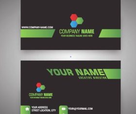 Green and black business cards vector