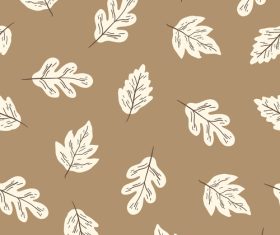 Hand drawn leaf seamless pattern vector