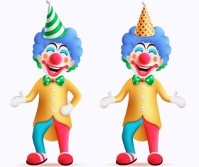 Happy birthday clown character vector