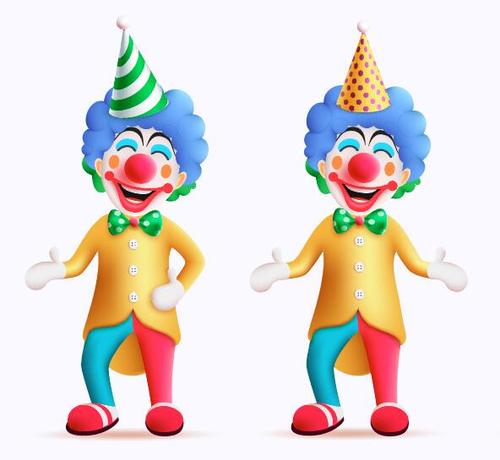 Happy birthday clown character vector