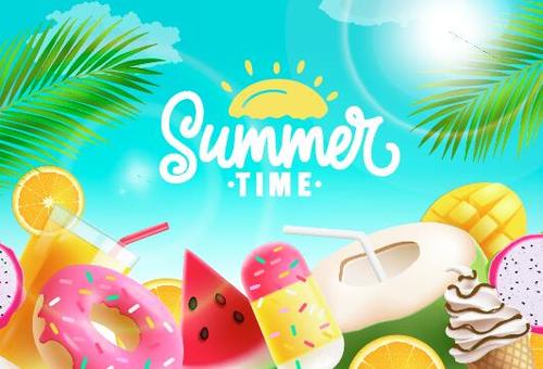Happy summer time vector