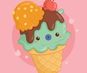 Ice cream cartoon vector