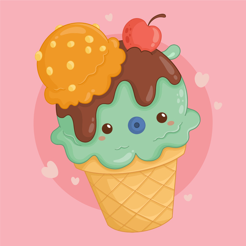 Ice cream cartoon vector