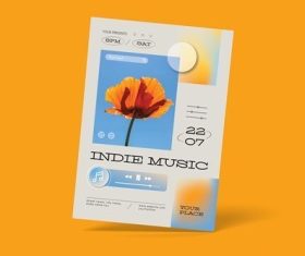 Indie music flyer vector
