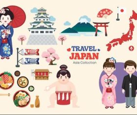 Japan travel vector