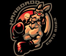 Kangaroo boxing sports icon vector