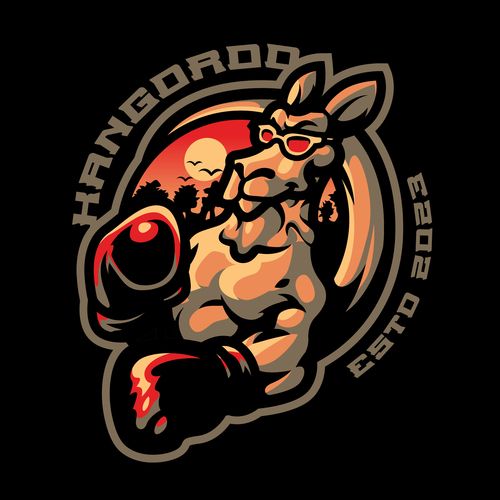 Kangaroo boxing sports icon vector