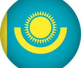 Kazakhstan flags icon vector