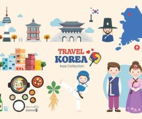 Korea travel vector